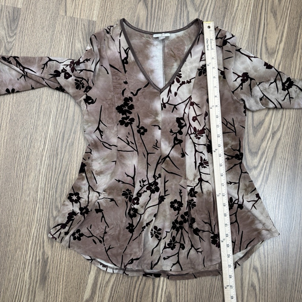 VTG Roz & Ali Top Womens MP Brown Floral Velvet Fairy Grunge Phoebe Friends 90s - Picture 13 of 13
